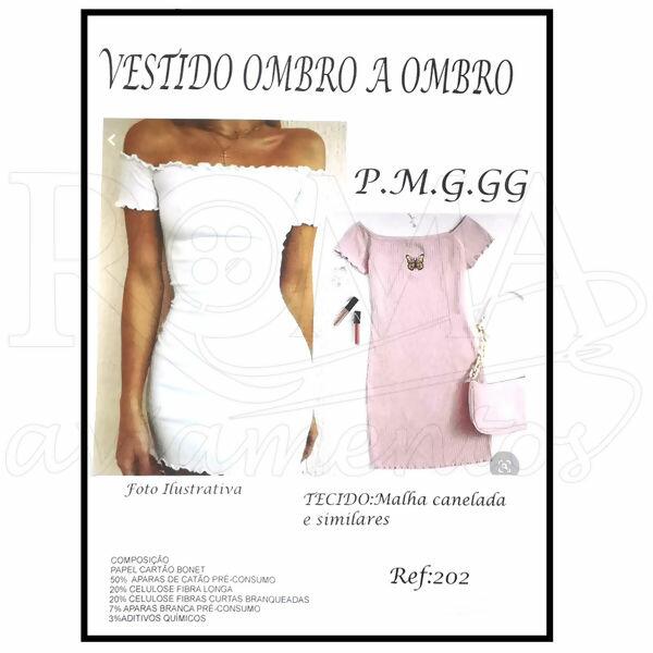 molde vestido a ombro feminino